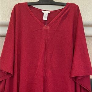 J. Jill Rich Red V-Neck Tunic NWT